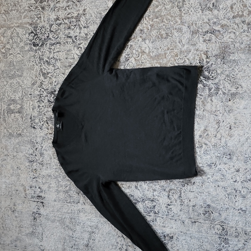 Calvi Klein V neck sweater extra fine merino wool